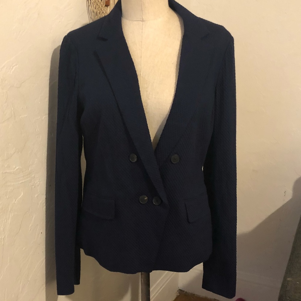Vince textured blazer navy blue Sz 14